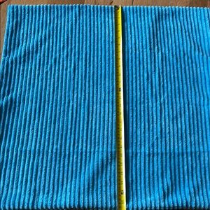 26 X 26” Channeled Velvet Pillow Cover In Vibrant Blue Ribbed Fabric